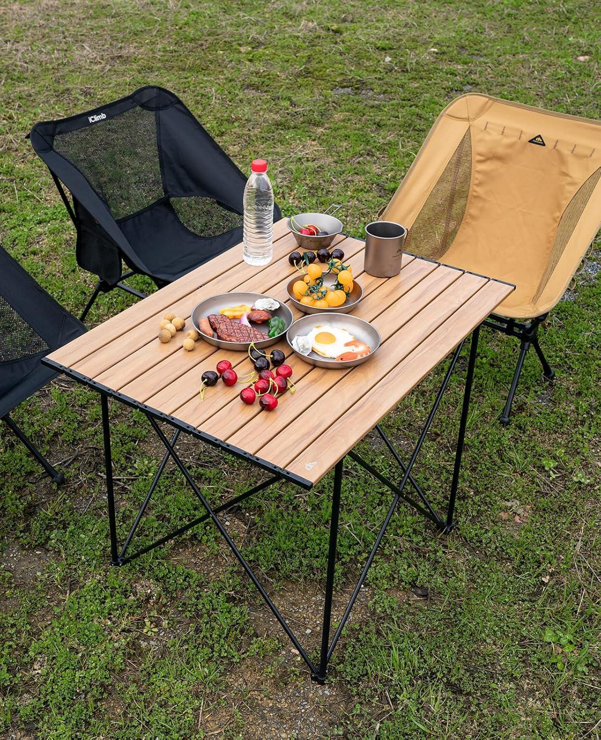 image:imageiClimb Ultralight Compact Camping Folding Table with Carry Bag Reinforced Blue XLReinforced Nature