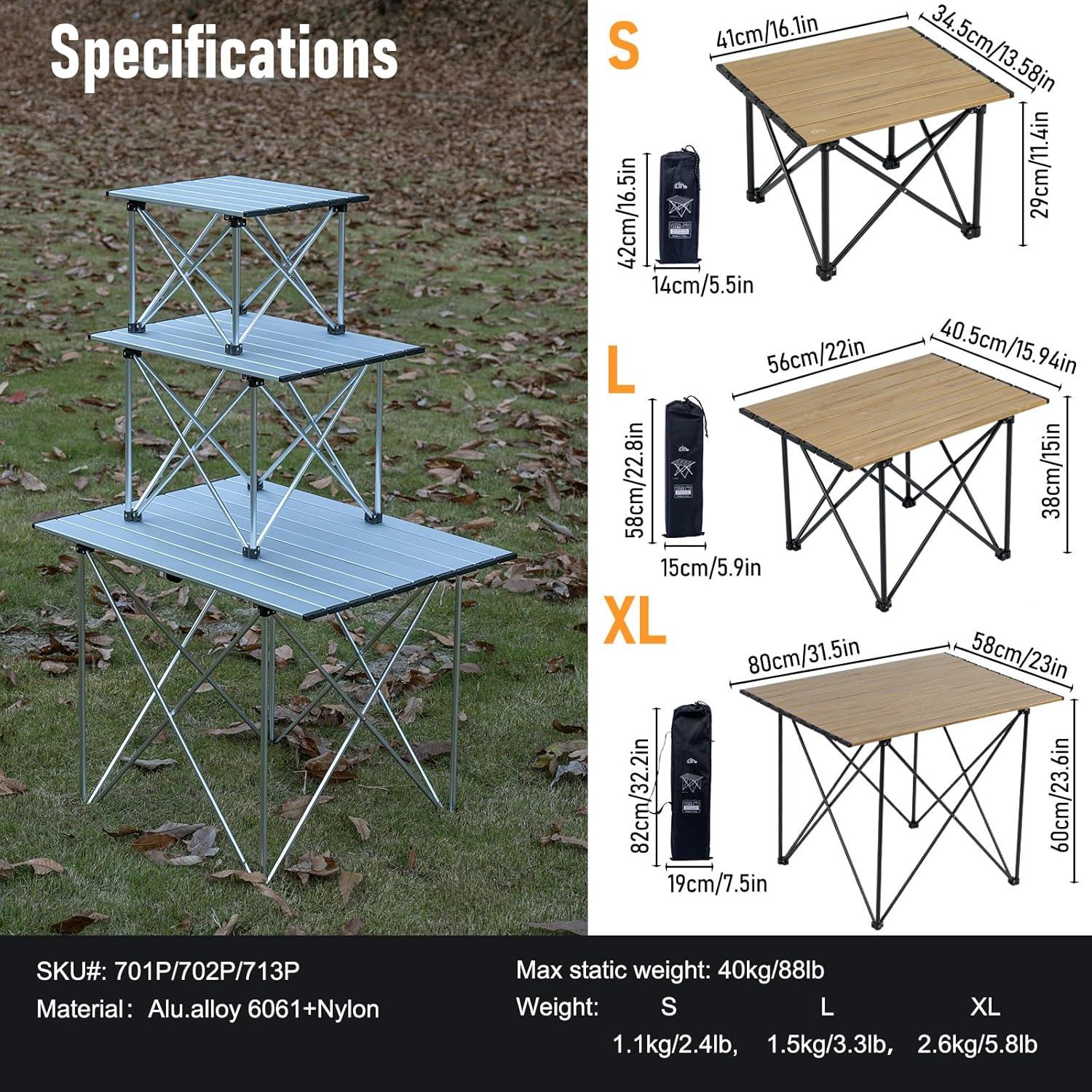 image:imageiClimb Ultralight Compact Camping Folding Table with Carry Bag Reinforced Blue XLReinforced Nature
