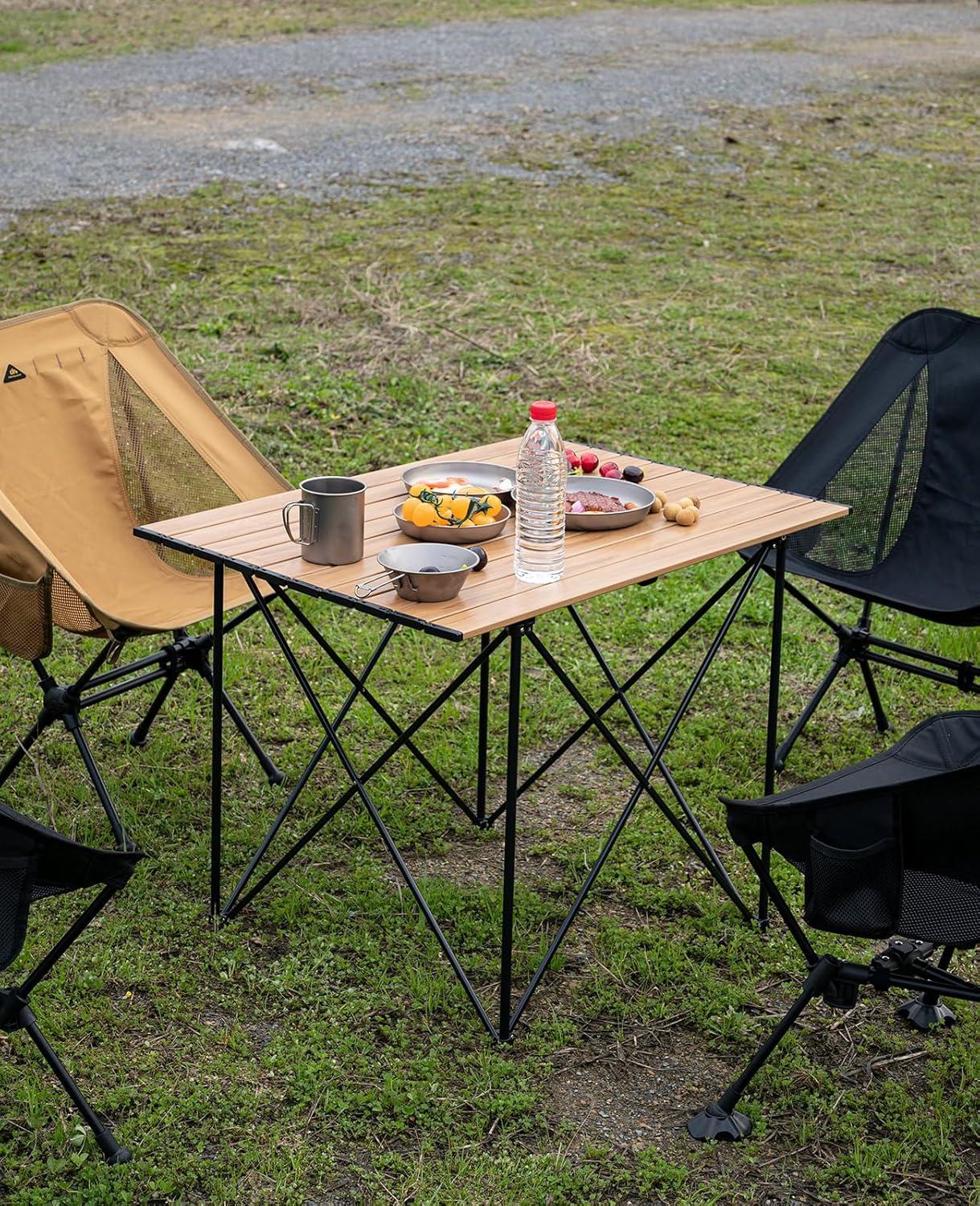 image:imageiClimb Ultralight Compact Camping Folding Table with Carry Bag Reinforced Blue XLReinforced Nature