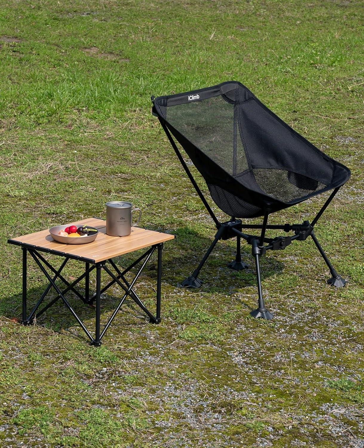 image:imageiClimb Ultralight Compact Camping Folding Table with Carry Bag Reinforced Blue XLReinforced Nature