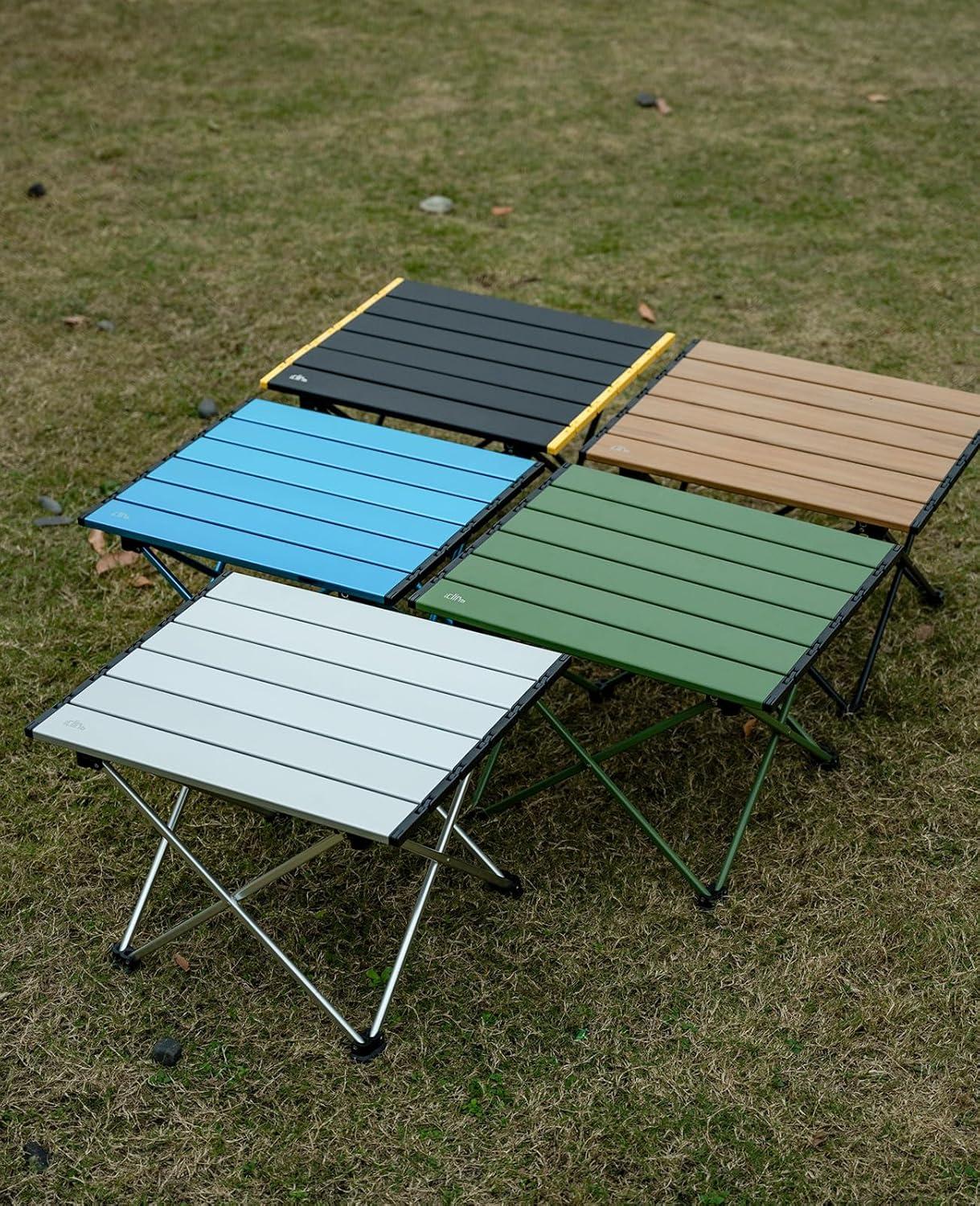 image:imageiClimb Ultralight Compact Camping Folding Table with Carry Bag Reinforced Blue XLSilver