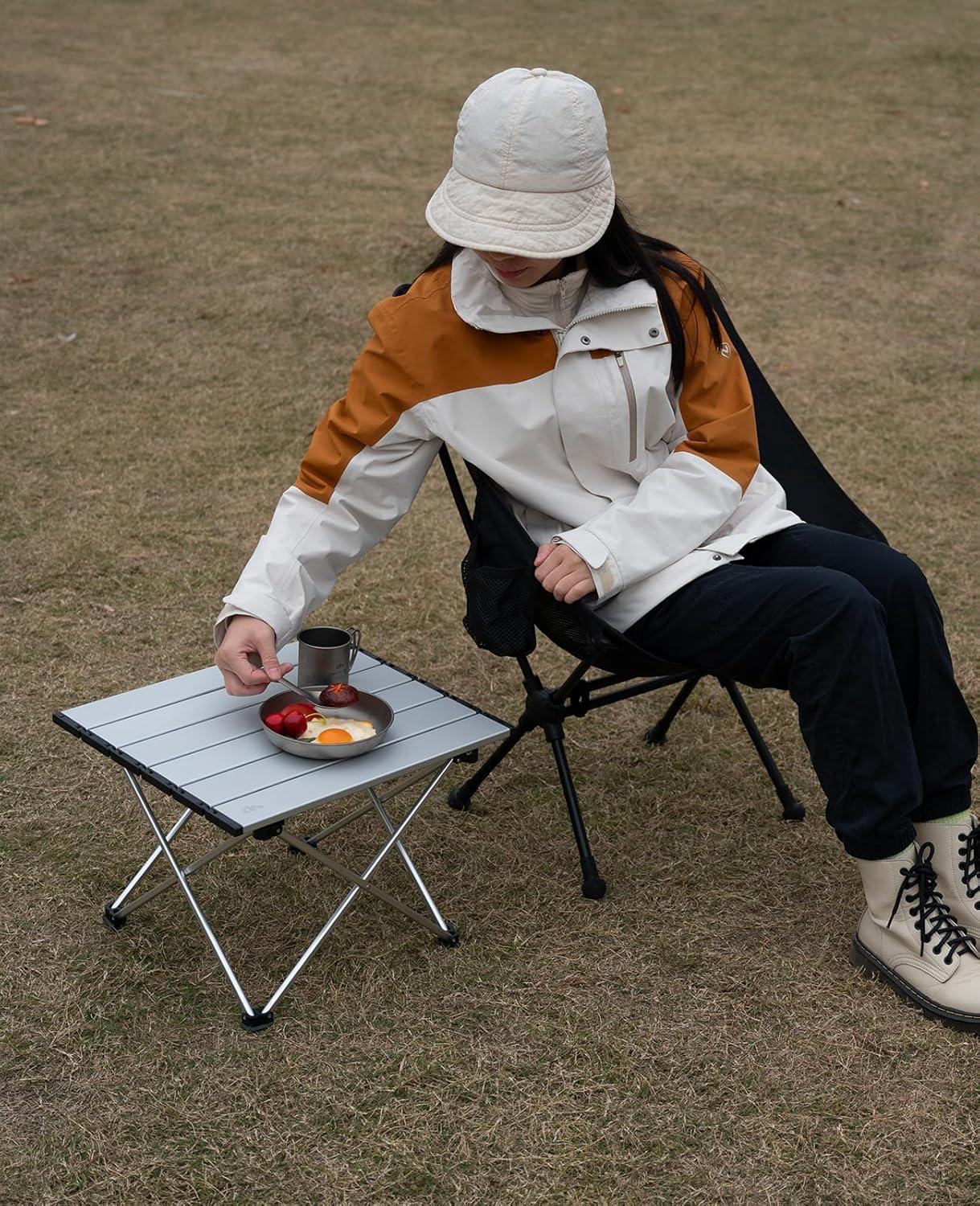 image:imageiClimb Ultralight Compact Camping Folding Table with Carry Bag Reinforced Blue XLSilver