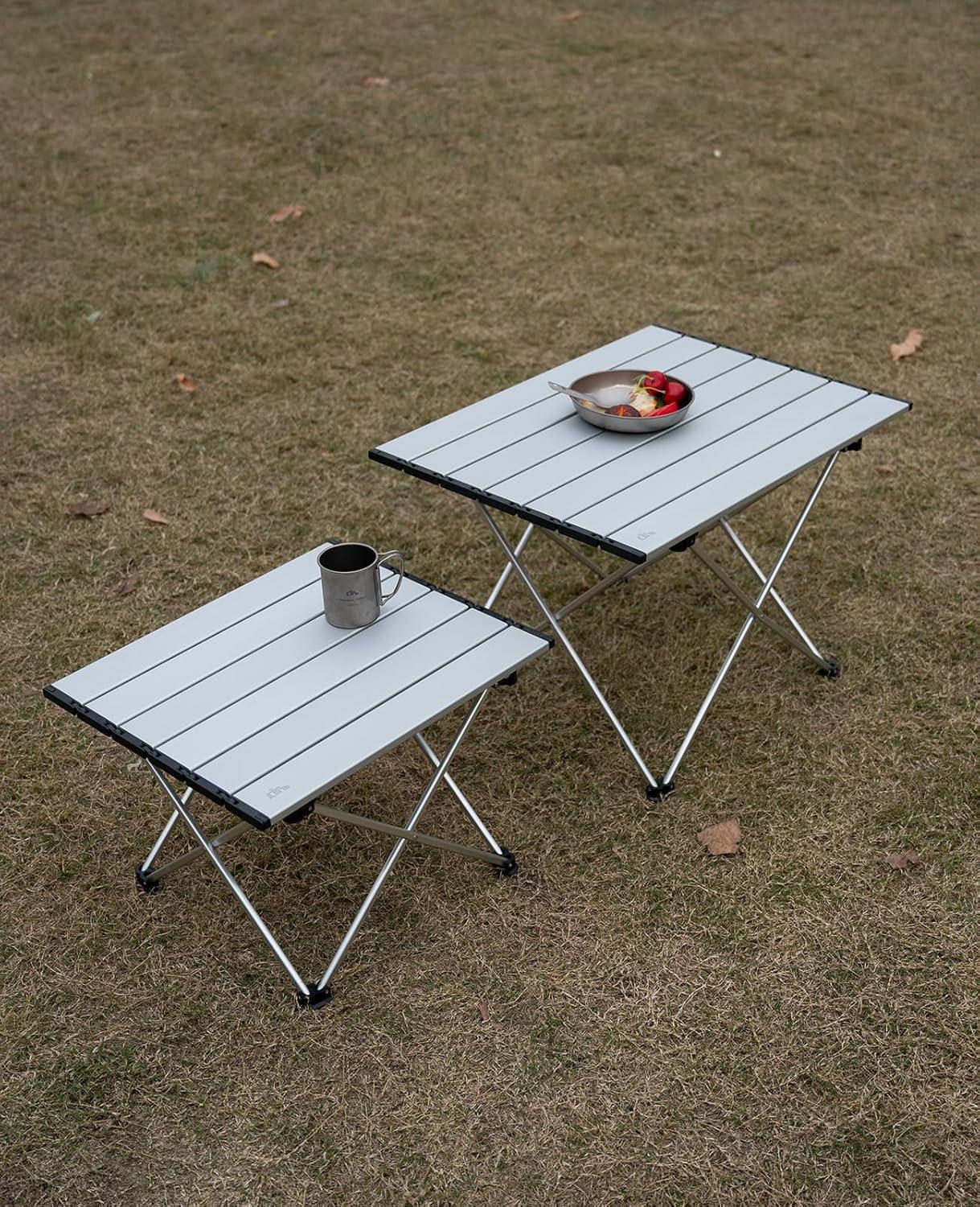image:imageiClimb Ultralight Compact Camping Folding Table with Carry Bag Reinforced Blue XLSilver