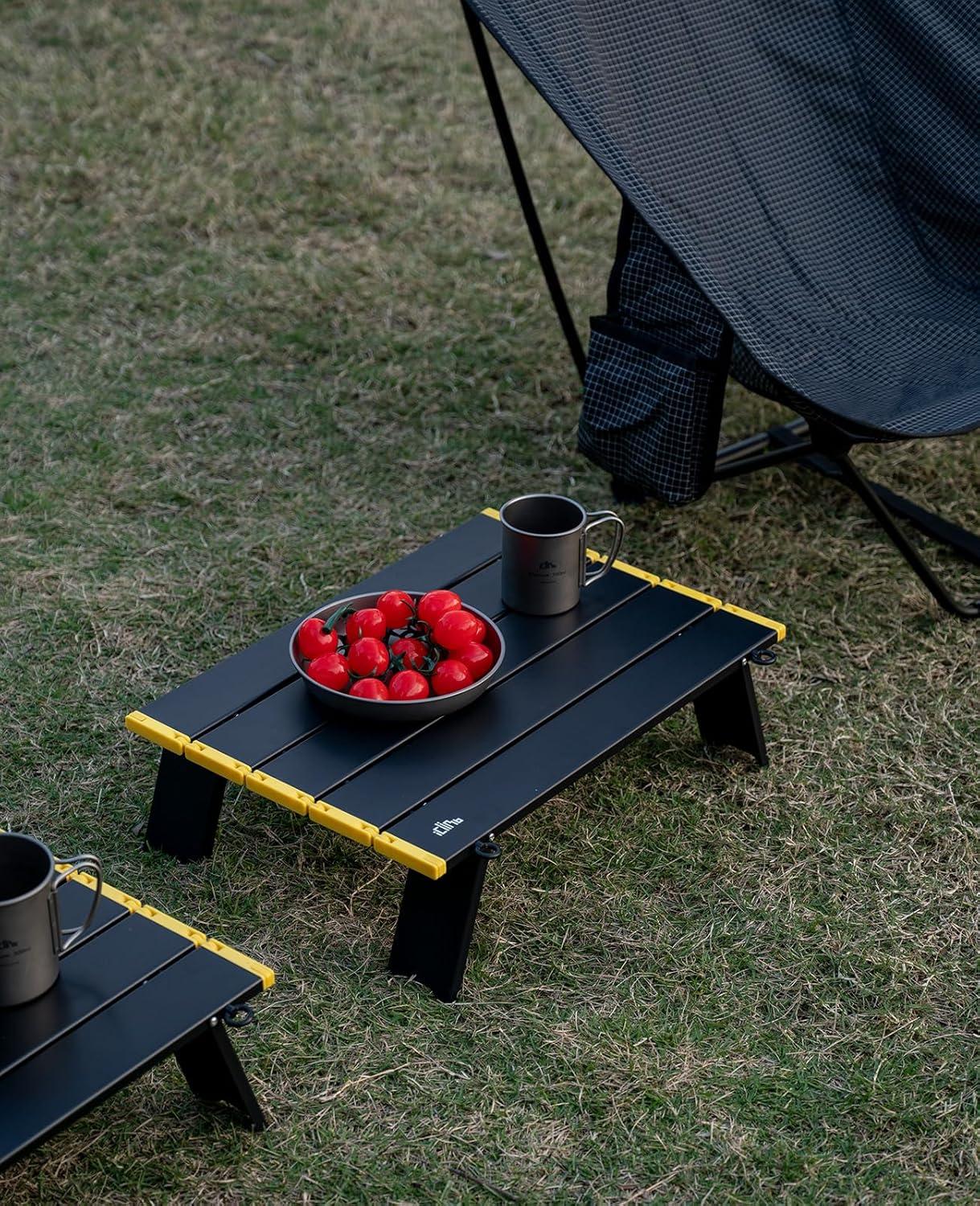 image:imageiClimb Ultralight Compact Mini Beach Picnic Folding Table with Carry BagBlack