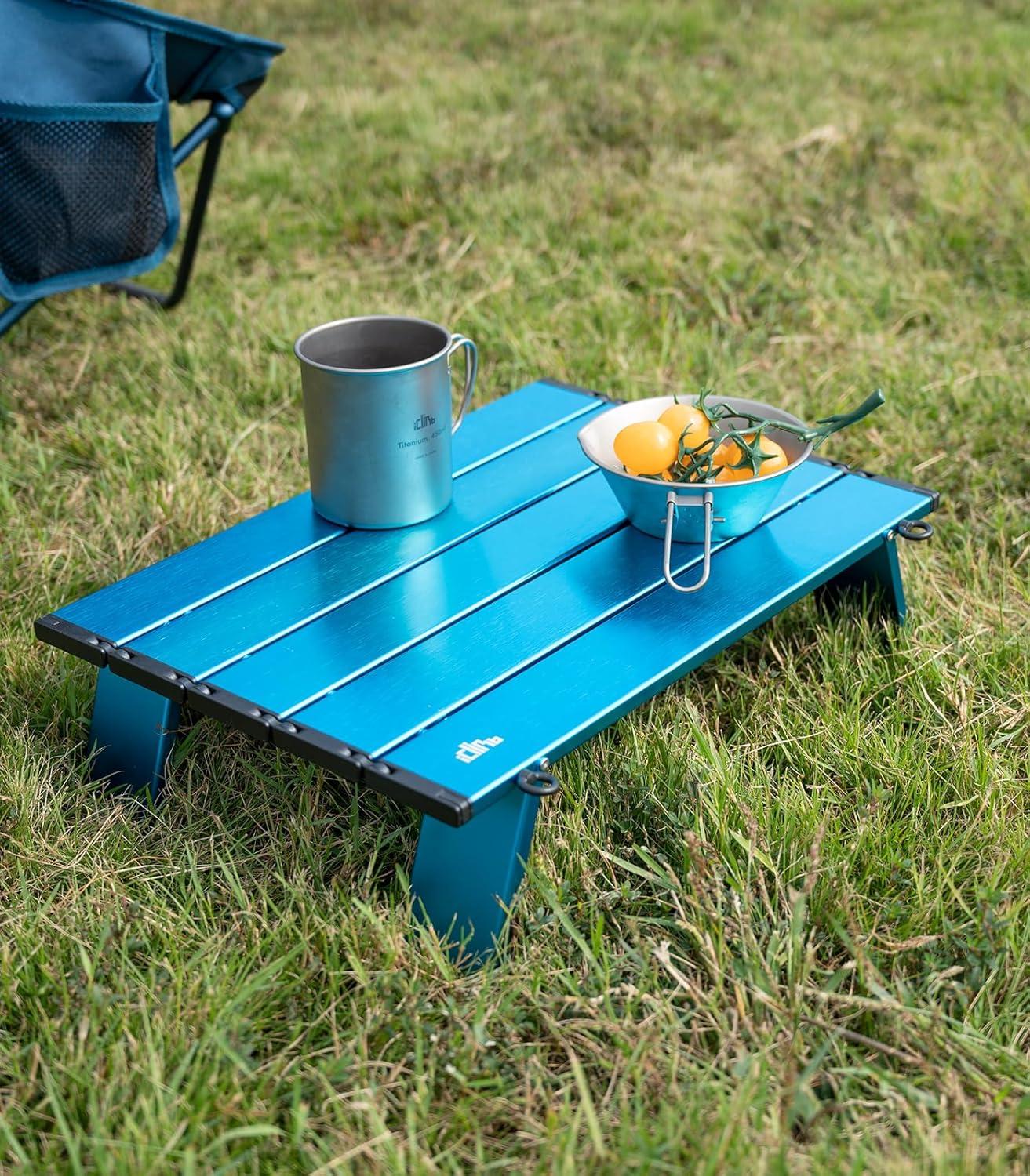 image:imageiClimb Ultralight Compact Mini Beach Picnic Folding Table with Carry BagBlue