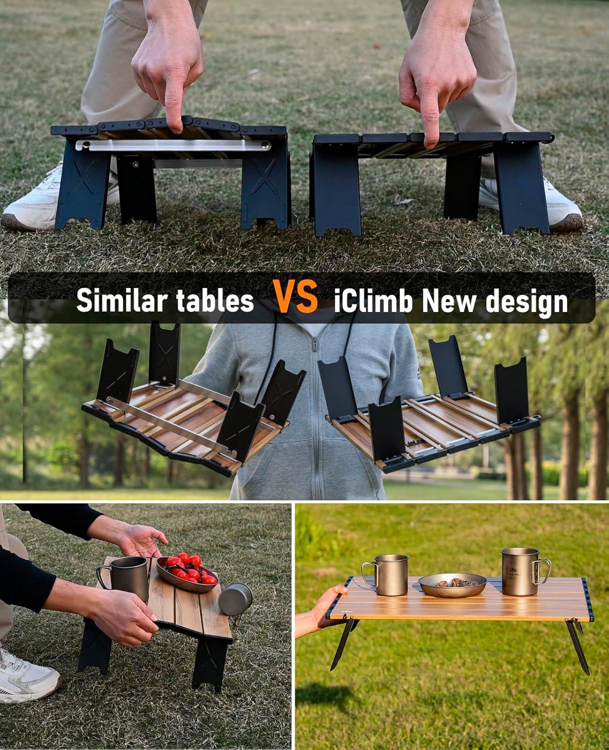 image:imageiClimb Ultralight Compact Mini Beach Picnic Folding Table with Carry BagBlue