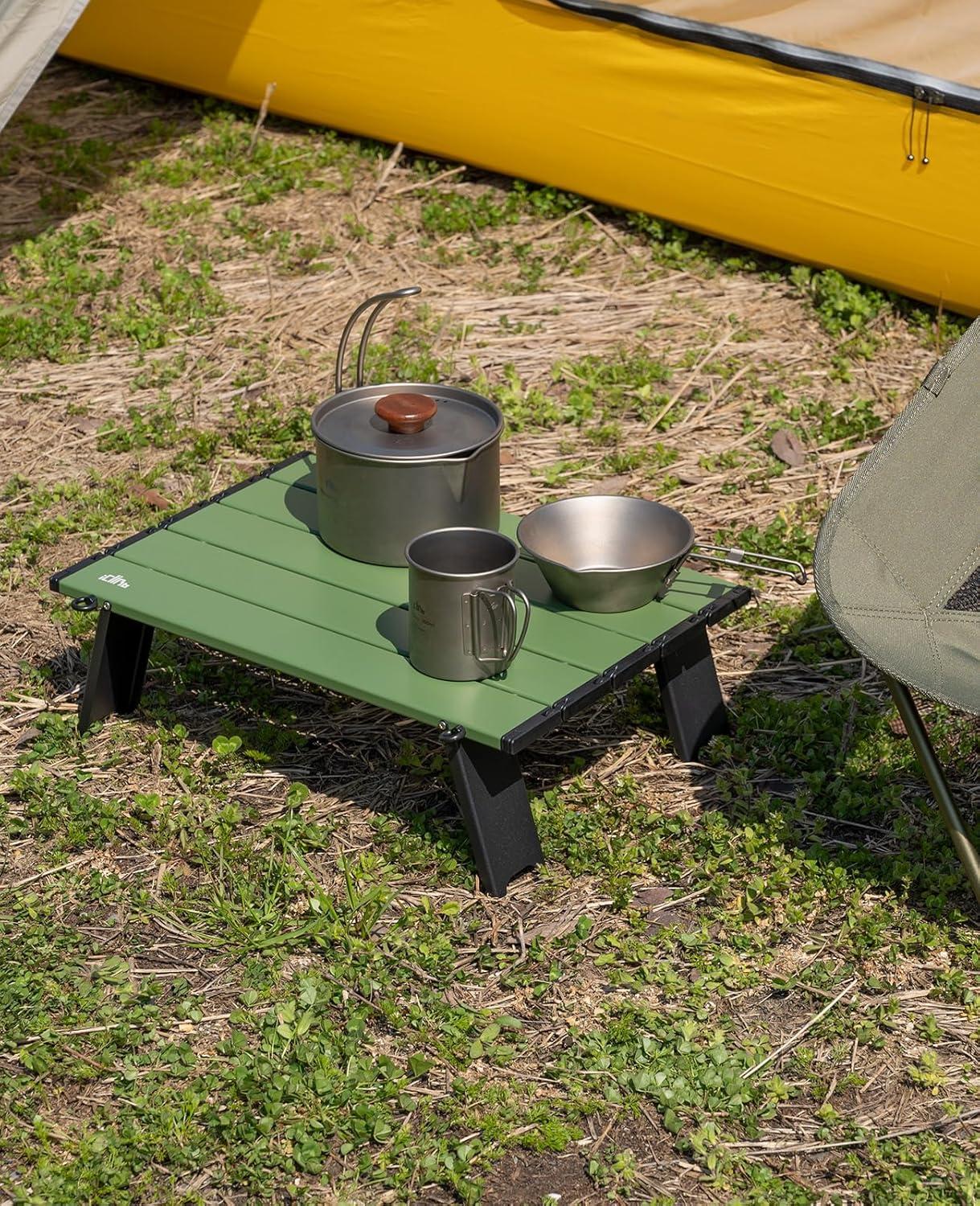 image:imageiClimb Ultralight Compact Mini Beach Picnic Folding Table with Carry BagGreen