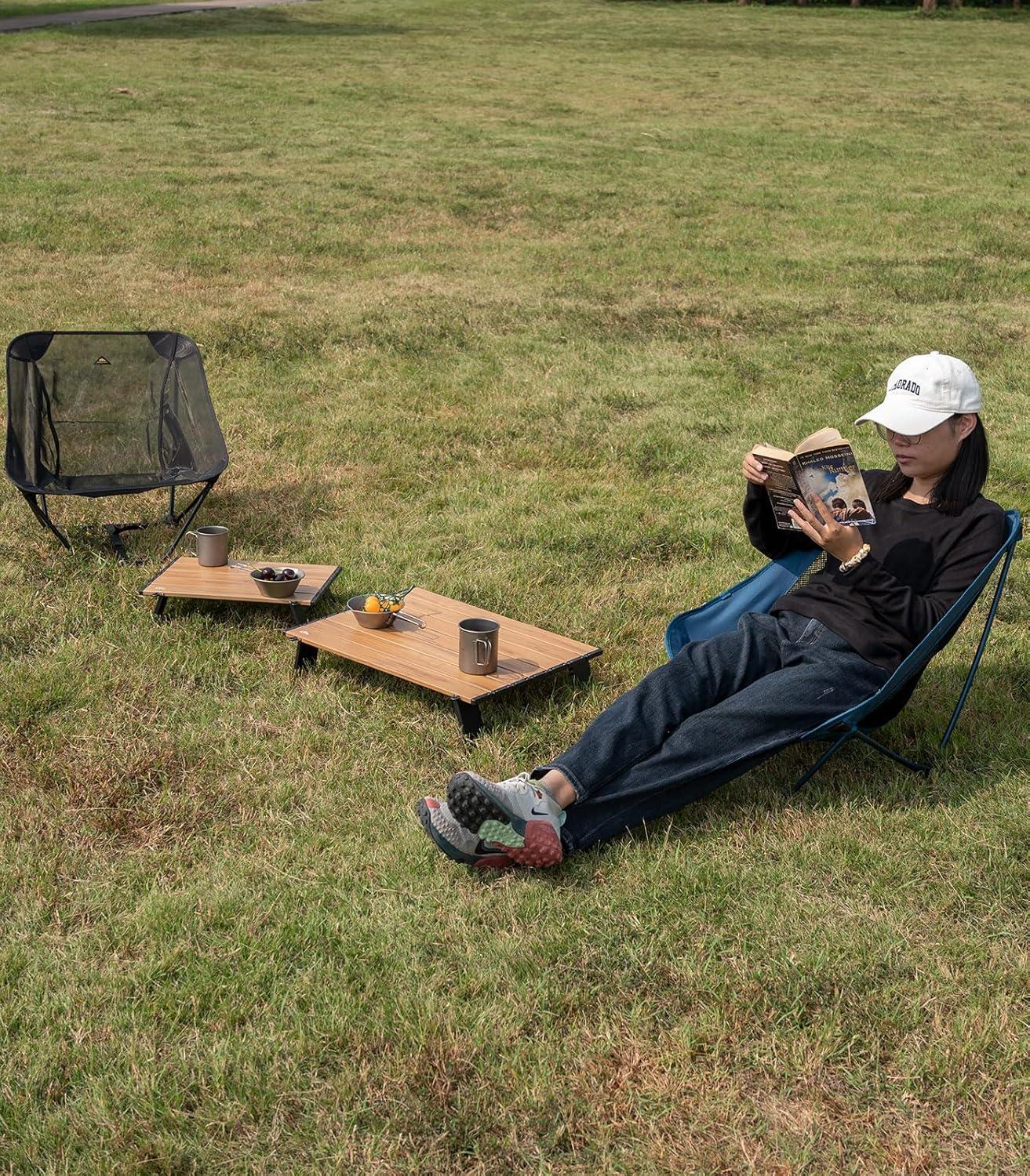 image:imageiClimb Ultralight Compact Mini Beach Picnic Folding Table with Carry BagNature