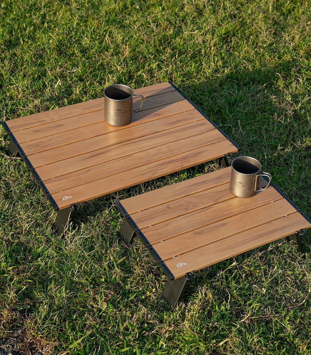 image:imageiClimb Ultralight Compact Mini Beach Picnic Folding Table with Carry BagNature