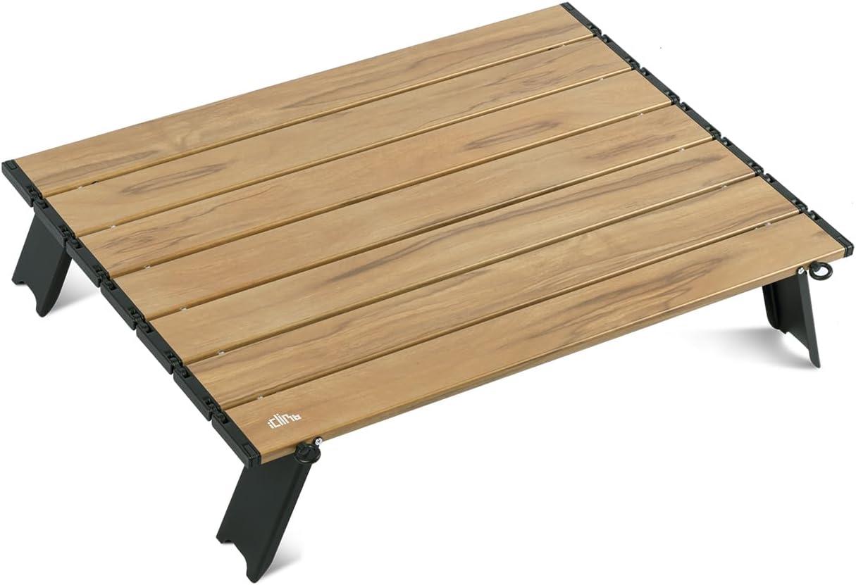 image:imageiClimb Ultralight Compact Mini Beach Picnic Folding Table with Carry BagNature