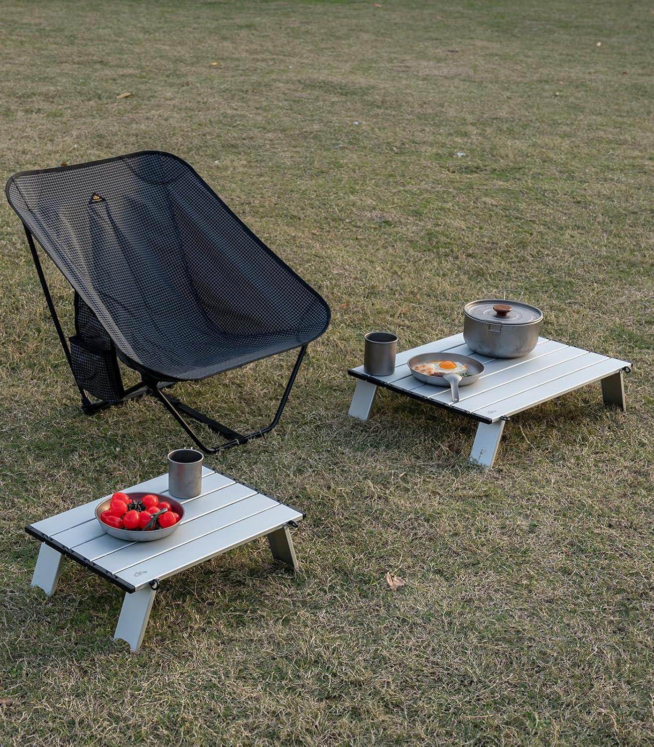 image:imageiClimb Ultralight Compact Mini Beach Picnic Folding Table with Carry BagSilver