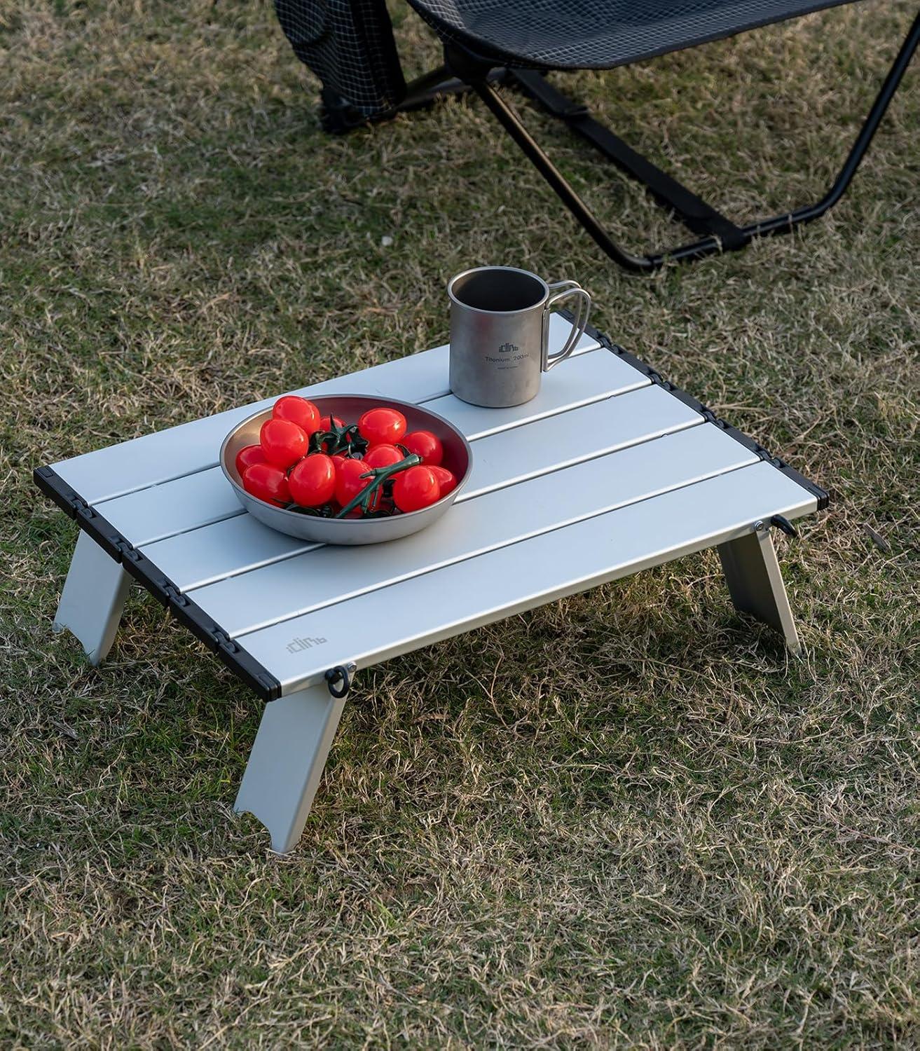 image:imageiClimb Ultralight Compact Mini Beach Picnic Folding Table with Carry BagSilver