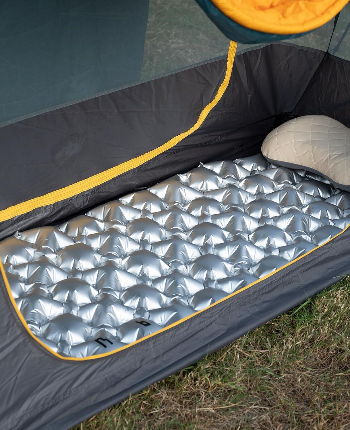 image:imageiClimb Ultralight Compact Sleeping Pad with Builtin Pump Inflatable Portable Air Mattress for Camping Backpacking Hiking SilverSilver