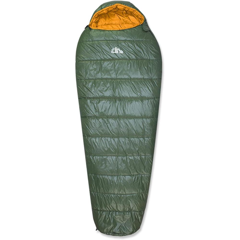 image:imageiClimb 3M Thinsulate Insulation Mummy Sleeping Bag with Compression Sack Ultralight Compact Warm Washable for Adults Indoor Outdoor Backpacking Camping HikingGreen
