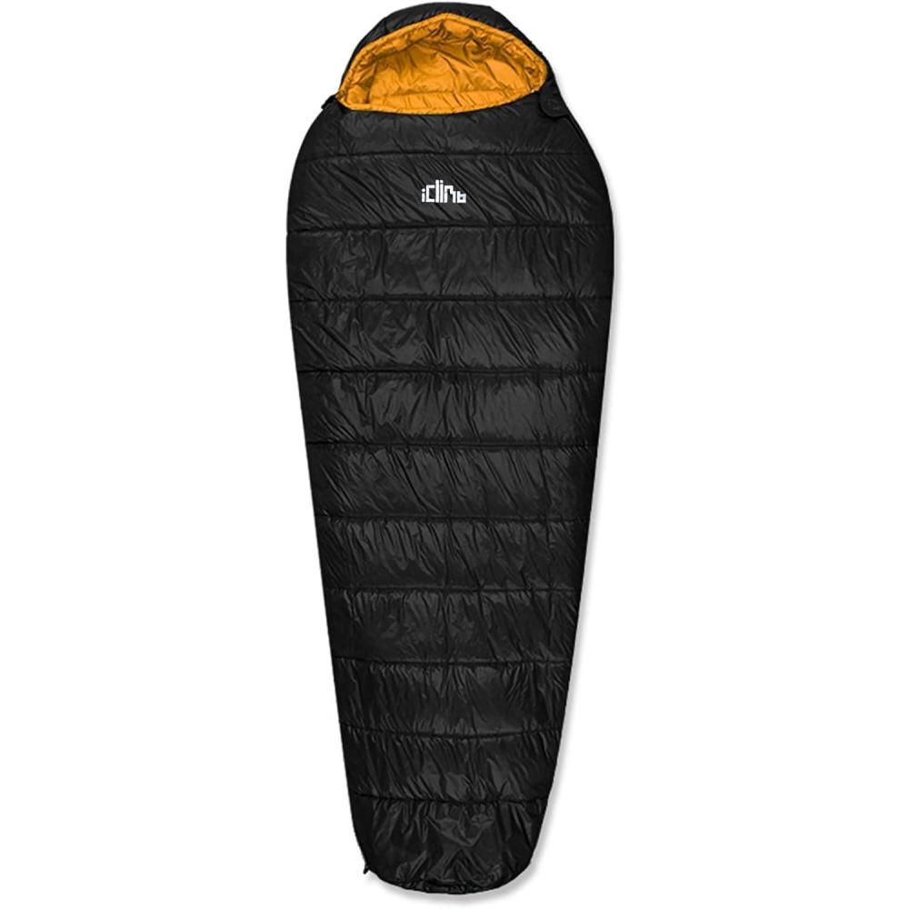 image:imageiClimb 3M Thinsulate Insulation Mummy Sleeping Bag with Compression Sack Ultralight Compact Warm Washable for Adults Indoor Outdoor Backpacking Camping HikingBlack