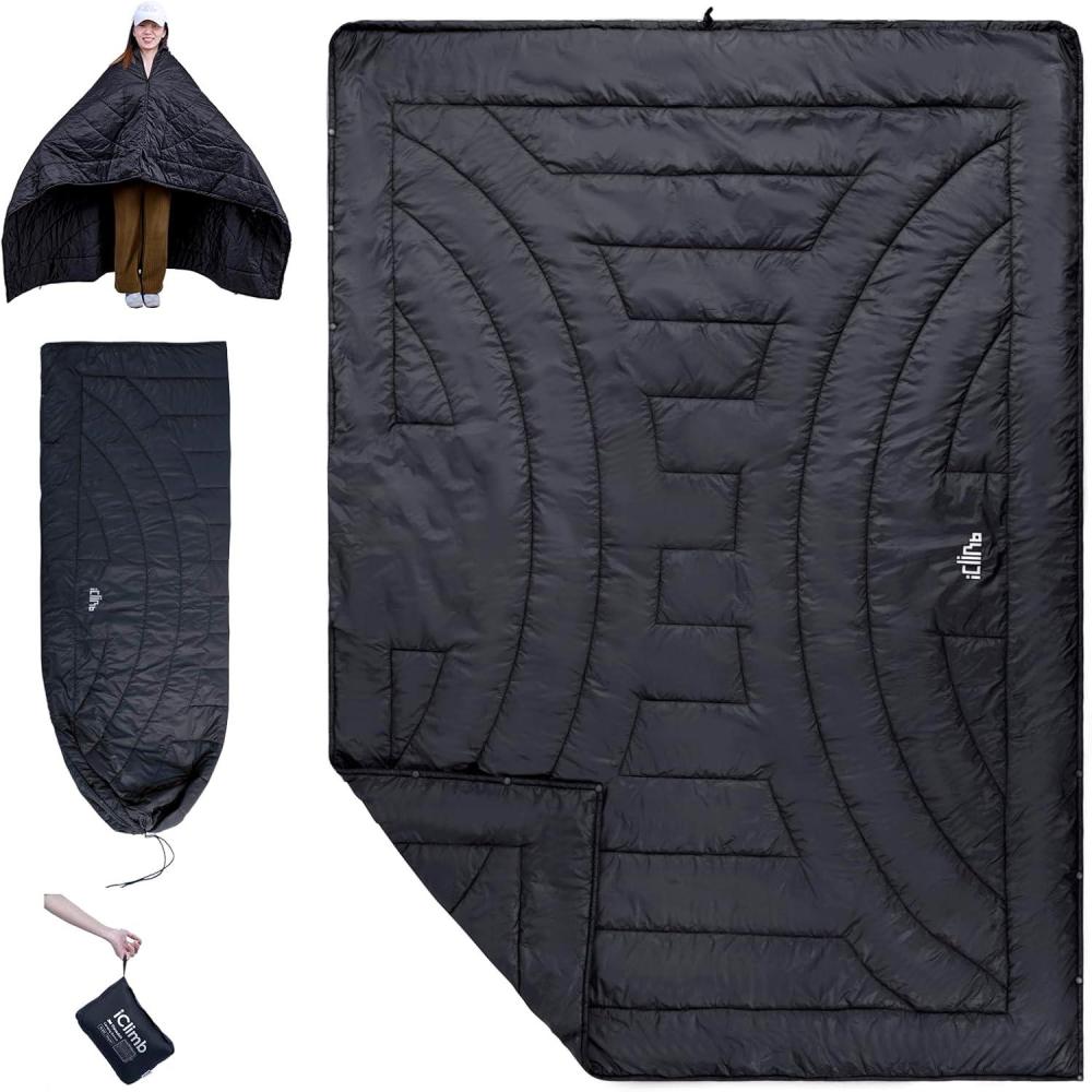 image:imageiClimb 3M Thinsulate Insulation Warm Camping Blanket Ultralight CompactBlack