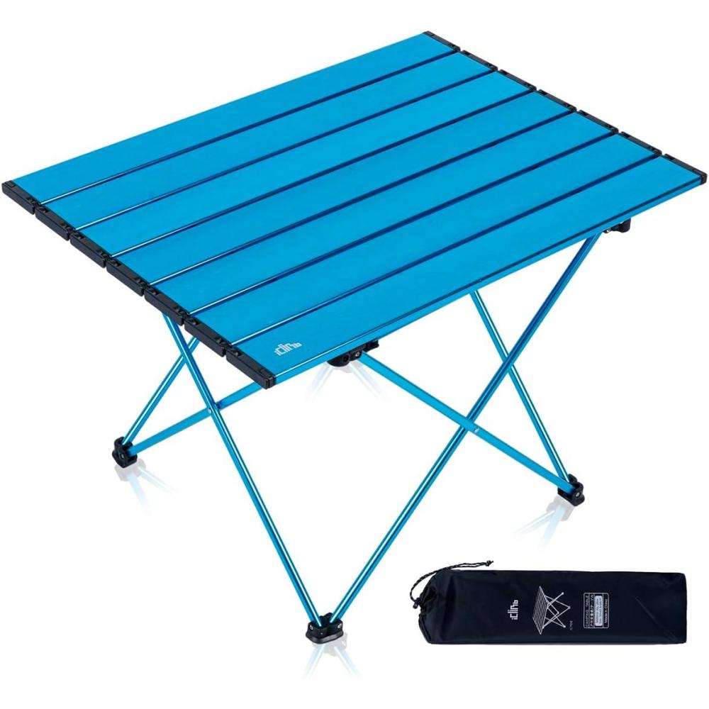 image:imageiClimb Ultralight Compact Camping Folding Table with Carry Bag Reinforced Blue XLBlue