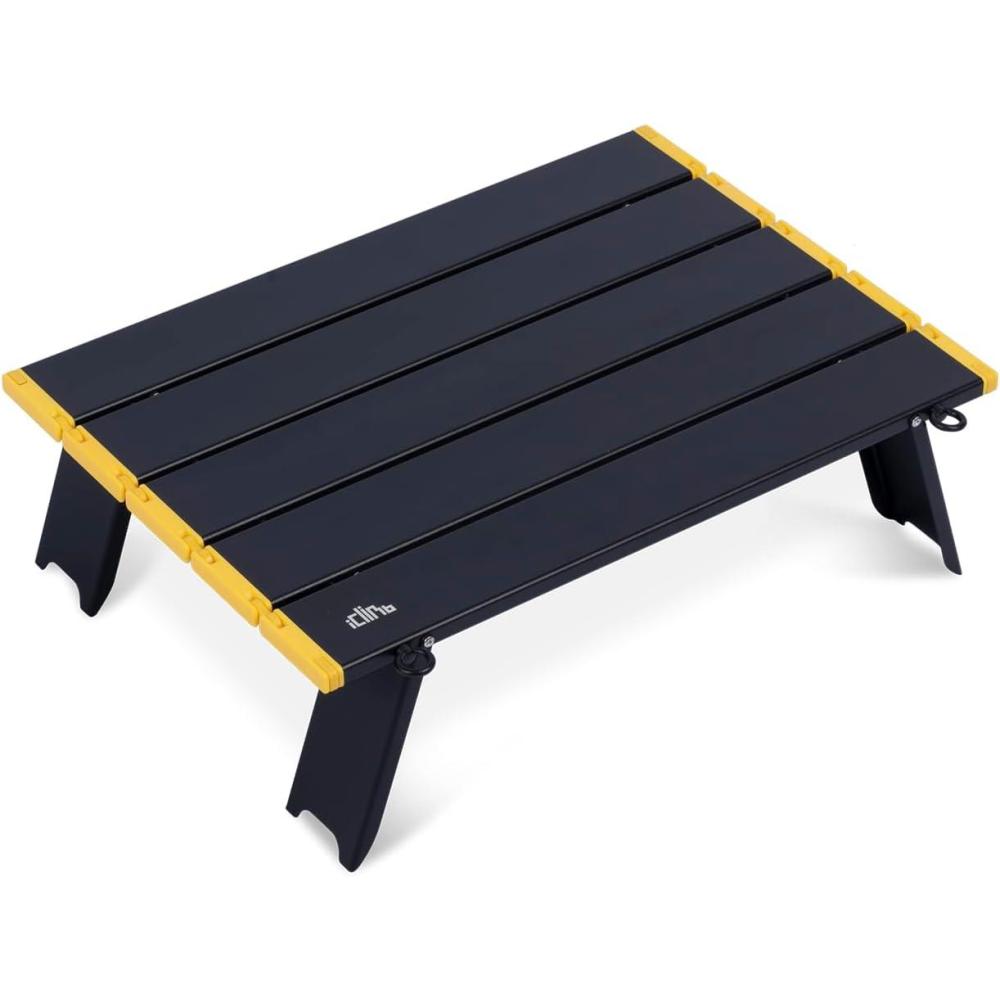 image:imageiClimb Ultralight Compact Mini Beach Picnic Folding Table with Carry BagBlack