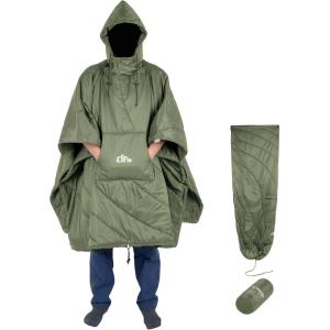 image:imageiClimb Hooded 3M Thinsulate Insulation Warm Camping Blanket Wearable Poncho Ultralight CompactGreen