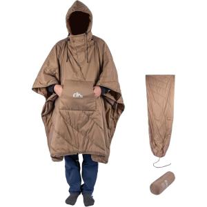 image:imageiClimb Hooded 3M Thinsulate Insulation Warm Camping Blanket Wearable Poncho Ultralight CompactKhaki