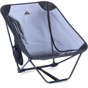 image:imageiClimb Low Ultralight Compact Camping Folding Chair with Side Pocket and Carry Bag Black GridBlack Mesh
