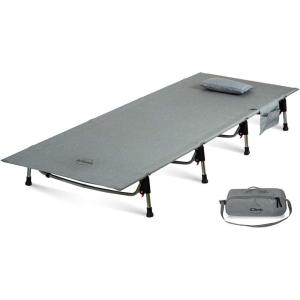 image:imageiClimb Super Easy Assemble Folding Cot Ultralight Compact Heavy Duty with Carry Bag for Adults Camping Backpacking GreyGrey