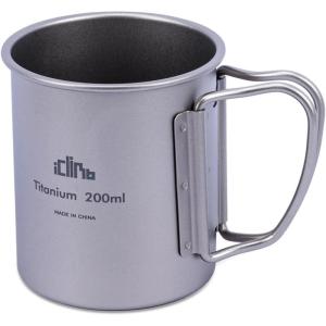 image:imageiClimb Titanium Cup Camping Coffee Mug Ultralight Compact with Foldable Handle 200ml200 ml