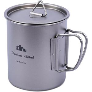 image:imageiClimb Titanium Cup Camping Coffee Mug Ultralight Compact with Foldable Handle 200ml450 ml