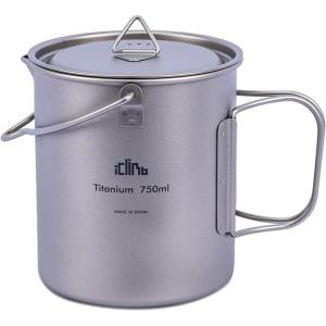 image:imageiClimb Titanium Cup Camping Coffee Mug Ultralight Compact with Foldable Handle 200ml750 ml