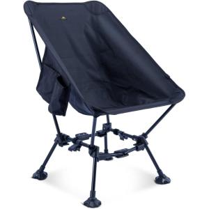 image:imageiClimb TwoHeights Light Compact Comfortable Camping Folding Beach Chair with AntiSinking Large Feet and Carry BagBlack